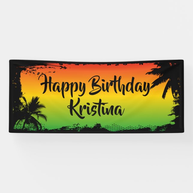 Jamaican Happy Birthday Party Banner (Horizontal)