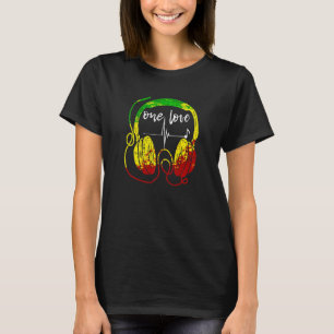 Jamaican Headphones Rasta Reggae Music T-Shirt