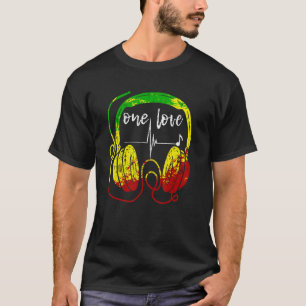 Jamaican Headphones Rasta Reggae Music T-Shirt