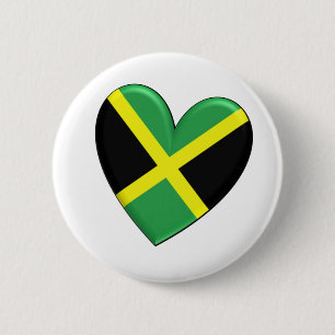Jamaican Heart Flag 6 Cm Round Badge