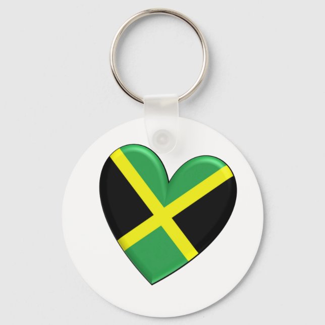 Jamaican Heart Flag Key Ring (Front)