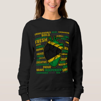 Jamaican Heart Proud Jamaica Flag Heritage Strong  Sweatshirt