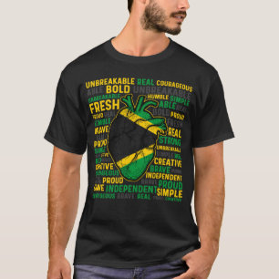 Jamaican Heart Proud Jamaica Flag Heritage Strong  T-Shirt
