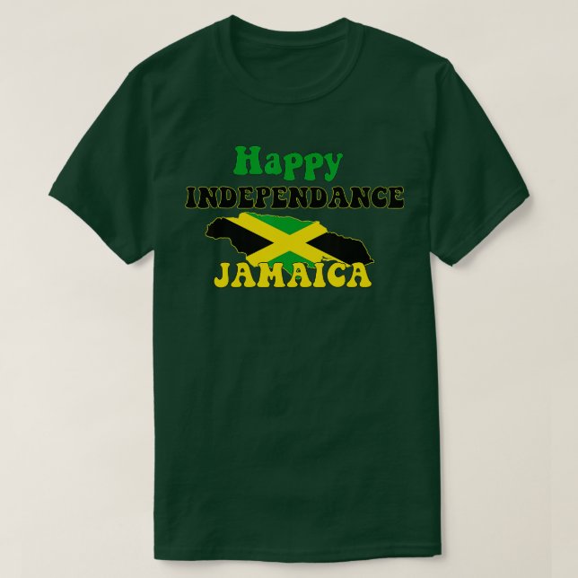 Jamaican Independance day Jamaica map and flag  T-Shirt (Design Front)