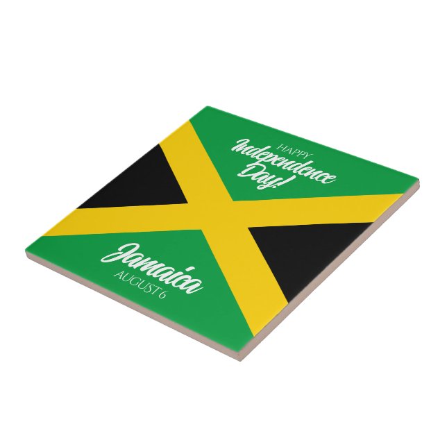 Jamaican Independence Day Jamaica National Flag Ceramic Tile (Side)