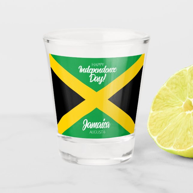 Jamaican Independence Day Jamaica National Flag Shot Glass (Front)