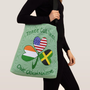Jamaican Irish American Shamrock Flag Personalised Crossbody Bag
