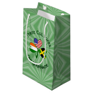Jamaican Irish American Shamrock Flag Personalised Small Gift Bag