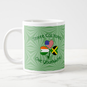 Jamaican Irish American Shamrock Personalised  Large Coffee Mug