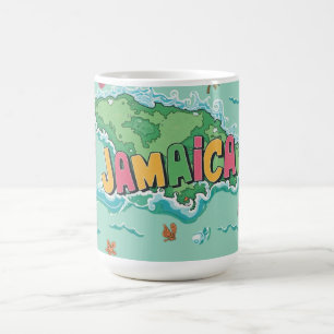 Jamaican island water colour map coffee mug