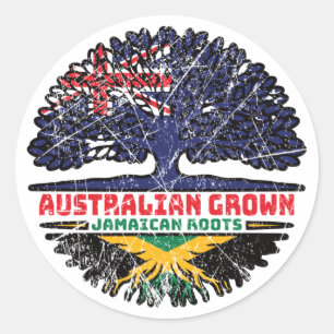 Jamaican Jamaica Australian Australia Tree Roots Classic Round Sticker