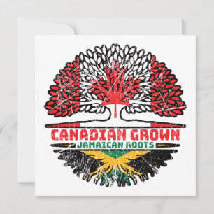 Jamaican Jamaica Canadian Canada Tree Roots Flag Card