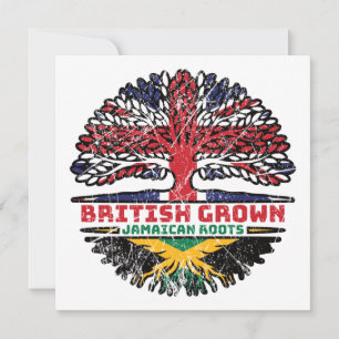 Jamaican Jamaica Uk United Kingdom British Tree Card