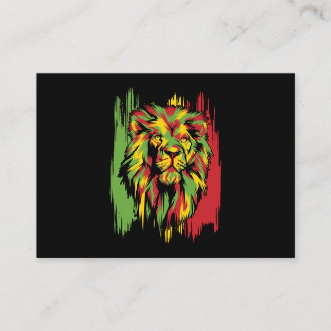 Jamaican Lion Rasta African Reggae Business Card (Front)