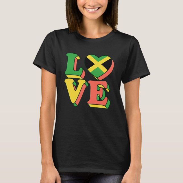 Jamaican Love Jamaica Flag Independence Day Men Wo T-Shirt (Front)
