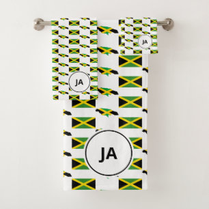 JAMAICAN MAP Jamaica Flag Monogram Bath Towel Set