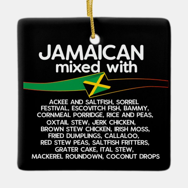 Jamaican Mixed With Jamaica Proud Group  Ceramic Ornament (Front)