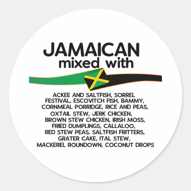 Jamaican Mixed With Jamaica Proud Group Classic Round Sticker (Front)