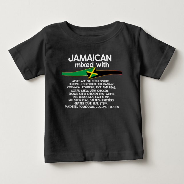 Jamaican Mixed With Jamaica Proud Group Matching Baby T-Shirt (Front)
