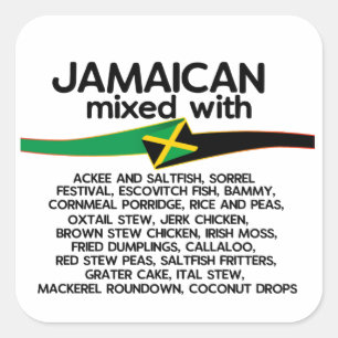 Jamaican Mixed With Jamaica Proud Group Square Sticker