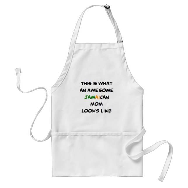 jamaican mom, awesome standard apron (Front)