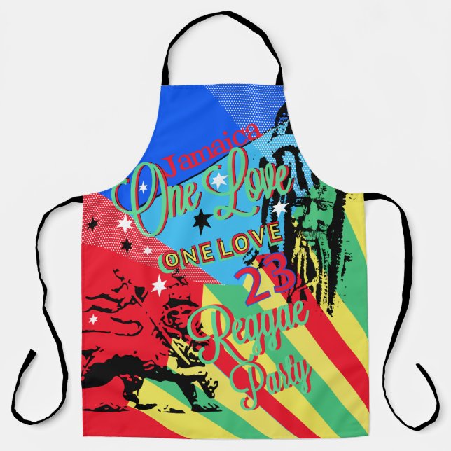 Jamaican One Love Reggae Party Apron (Front)