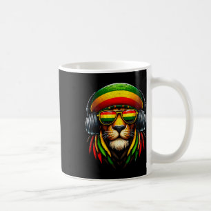 Jamaican Pride Rasta Reggae Lion With Music Headph Coffee Mug