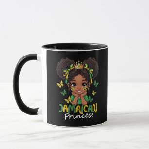 Jamaican Princess Girl Curly Hair Butterfly Coffee Mug
