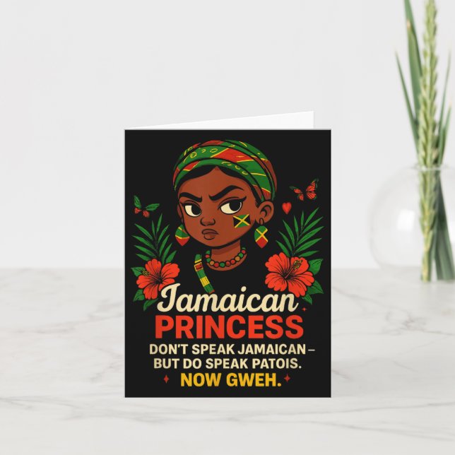 Jamaican Princess Pride Funny Apparel For Women An Card (Front)