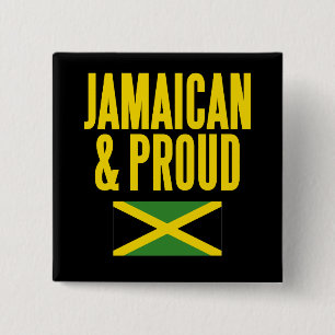 Jamaican & Proud Jamaica Flag 15 Cm Square Badge