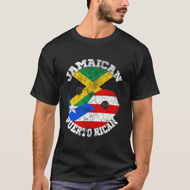 Jamaican Puerto Rican Flag Jamaican Puerto Jamaica T-Shirt (Front)