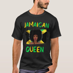 Jamaican Queen Jamaica Flag Jamaican Girl Pride T-Shirt