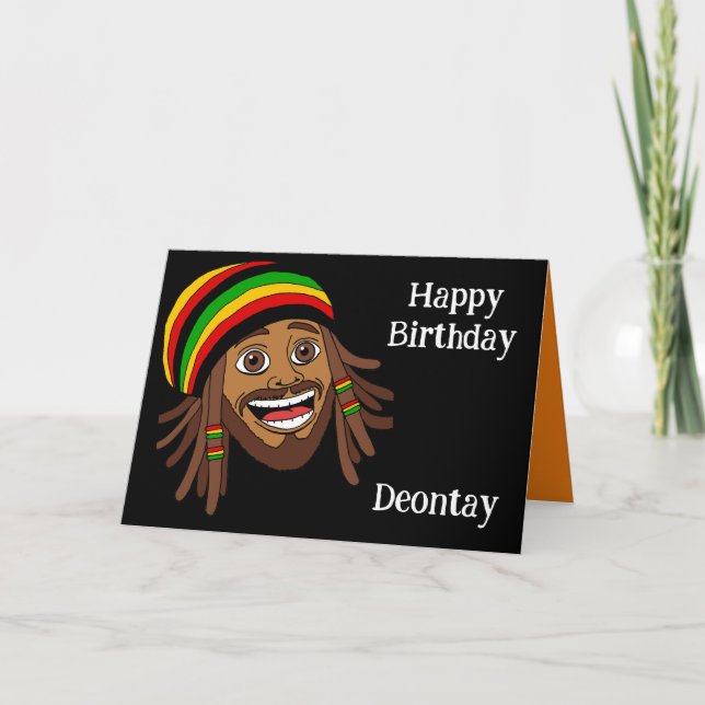 Jamaican Rasta Birthday Card (Front)