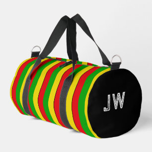 Jamaican Rasta Coloured Striped Patterned Duffle Bag