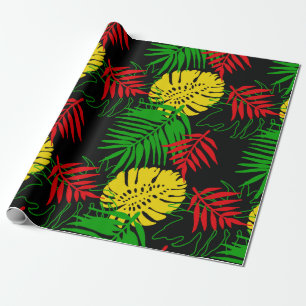 Jamaican Rasta Colours Caribbean Wedding Wrapping Paper