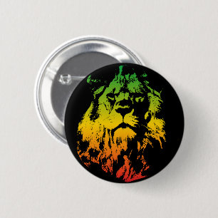 Jamaican Rasta Flag Colored Lion 6 Cm Round Badge