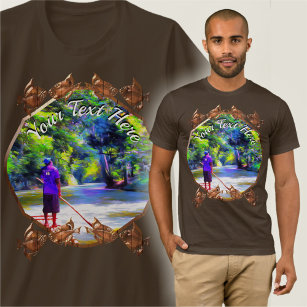 Jamaican River Fishing Raft Ride J001 T-Shirt