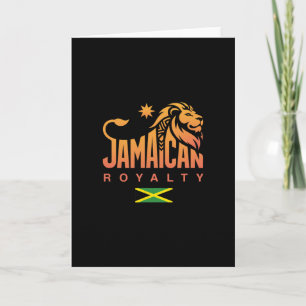 Jamaican Royalty Flag Caribbean Vacation Tee  Card