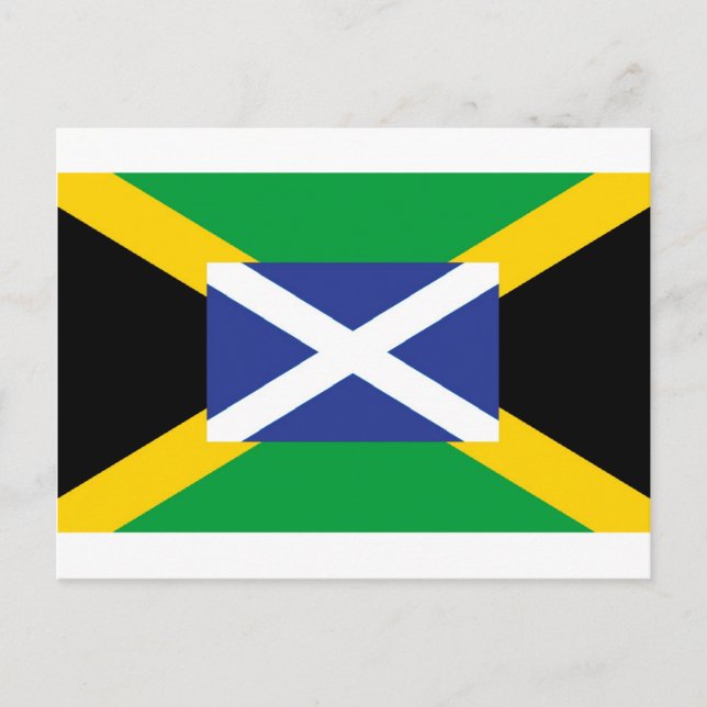 Jamaican Scottish Flag - Jamaica - Scotland Postcard (Front)