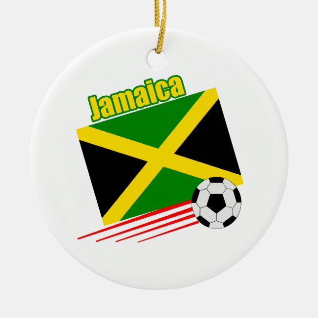 Jamaican Soccer Team Ceramic Ornament (Front)