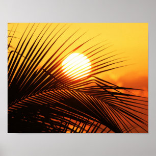 JAMAICAN SUNSET TROPICAL PHOTOGRAPHY NATURE WALLPA POSTER