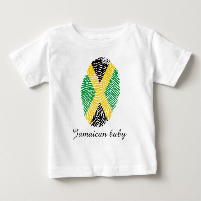 Jamaican touch fingerprint flag baby T-Shirt (Front)