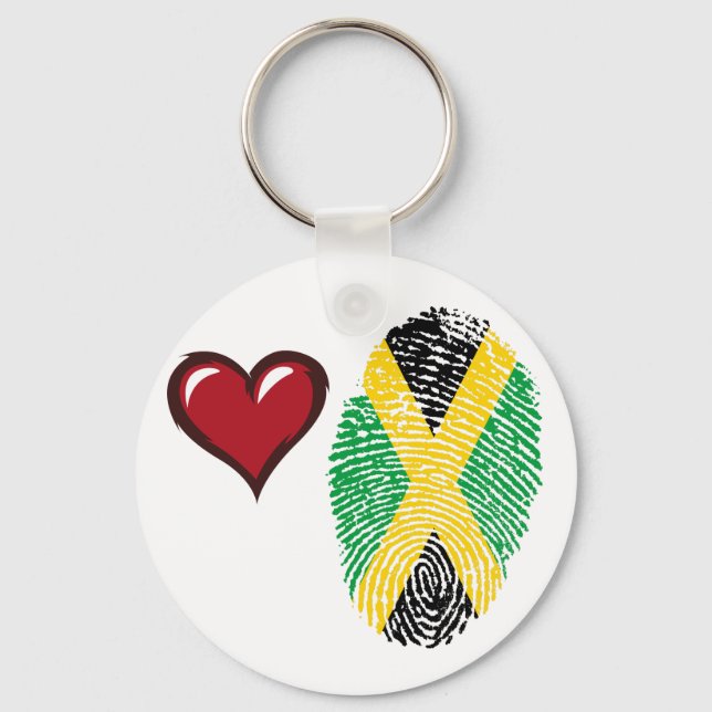 Jamaican touch fingerprint flag key ring (Front)