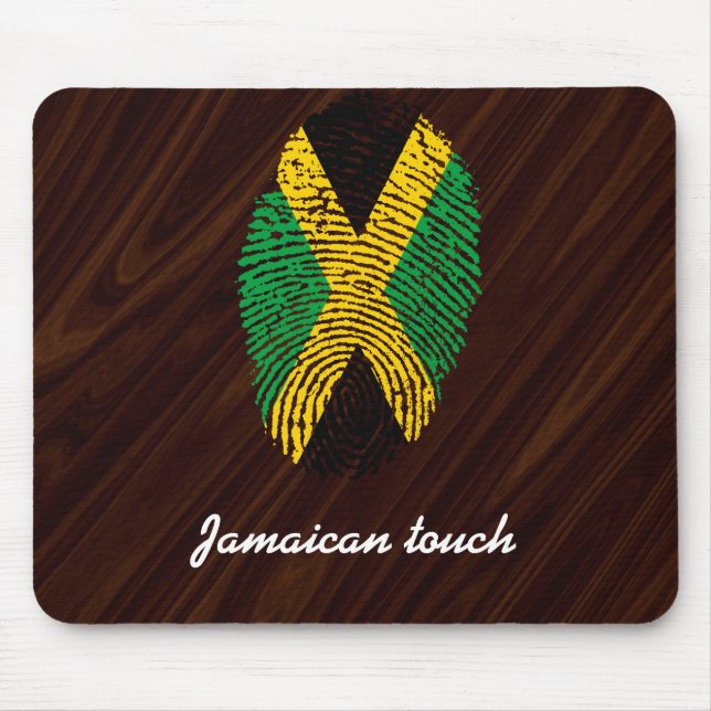 Jamaican touch fingerprint flag mouse pad (Front)