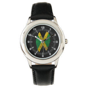 Jamaican touch fingerprint flag watch