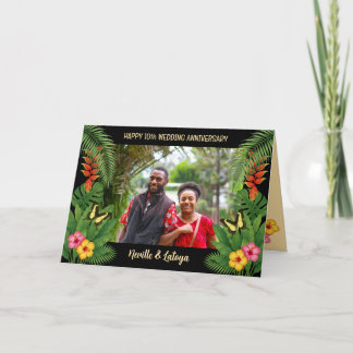 Jamaican Tropical Wedding Anniversary Add Photo Card