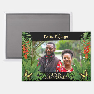 Jamaican Tropical Wedding Anniversary Add Photo Magnet