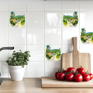 Jamaican Village Ceramic Tile