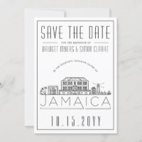 Jamaican Wedding Stylised Skyline Save the Date