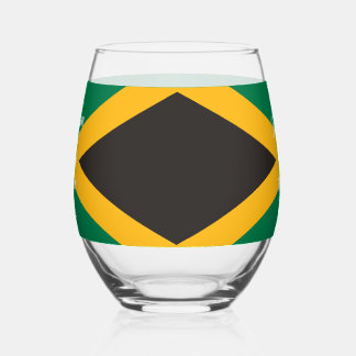 Jamaicans Wine Together Blue Stemless Wine Glass